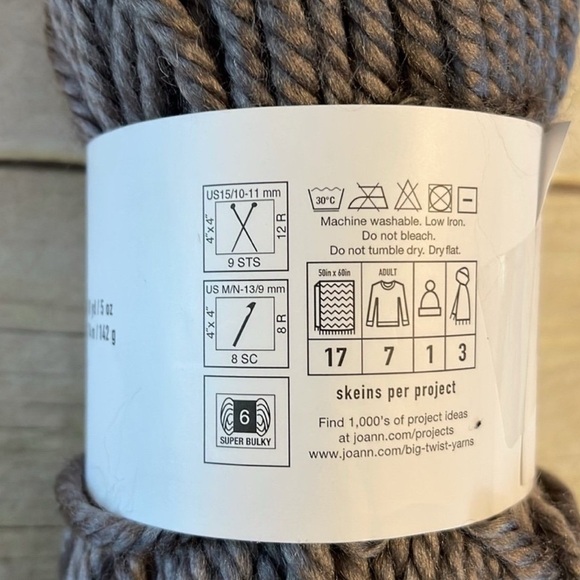 Big Twist Mellow Yarn in Gray Super Bulky 5 Oz Actual
Color is Taupe - Picture 3 of 8